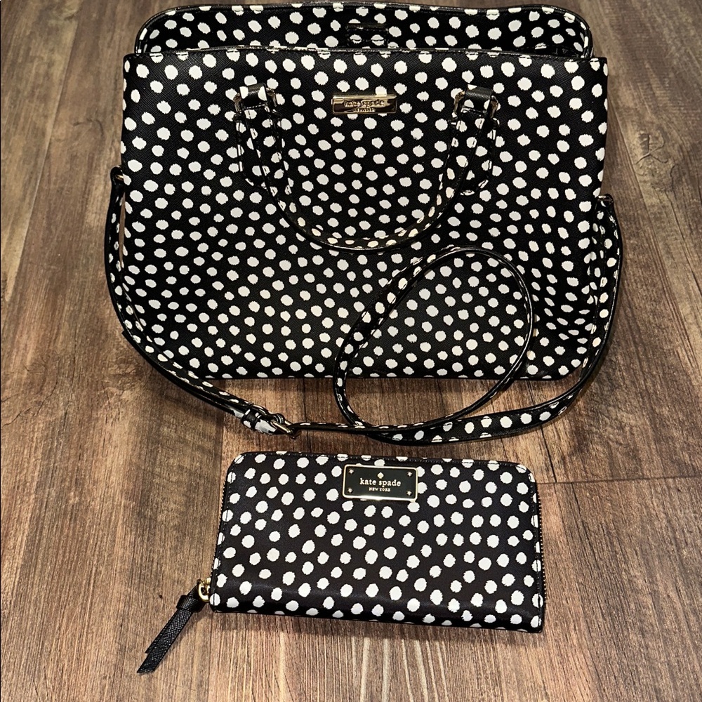 Kate Spade Laurel Way Musical Dot Purse And Wallet!
